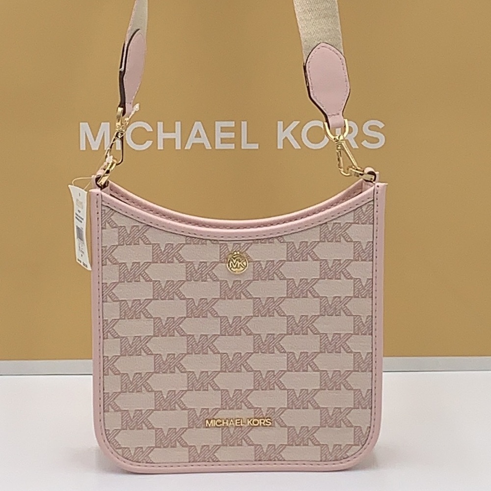 MICHAEL KORS Briley Small Logo Messenger XBODY Bag POWDER BLUSH MULTI - Picture 15 of 16